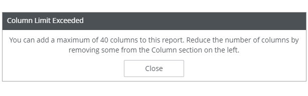 The Column Limit Exceeded message